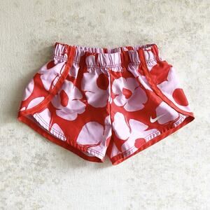 Nike Running Shorts Baby Girl Size 12M Floral Print Red Pink Flower Pattern